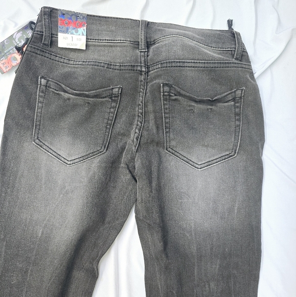 BONGO Juniors Side Lace Up Skinny Jeans, Black Wash- 1 Junior - Picture 8 of 10